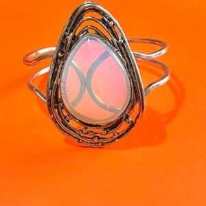Fashion jewelry opal stainless steel  cuff bracelet